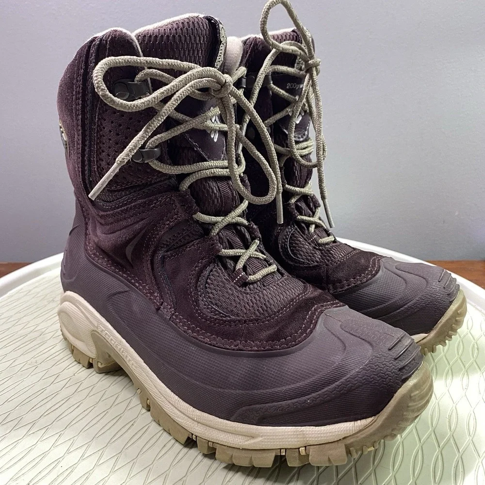Columbia Omniheat Bugaboot 200 Grams Womens Maroon Winter Hiking Boots Sz.7 EUC